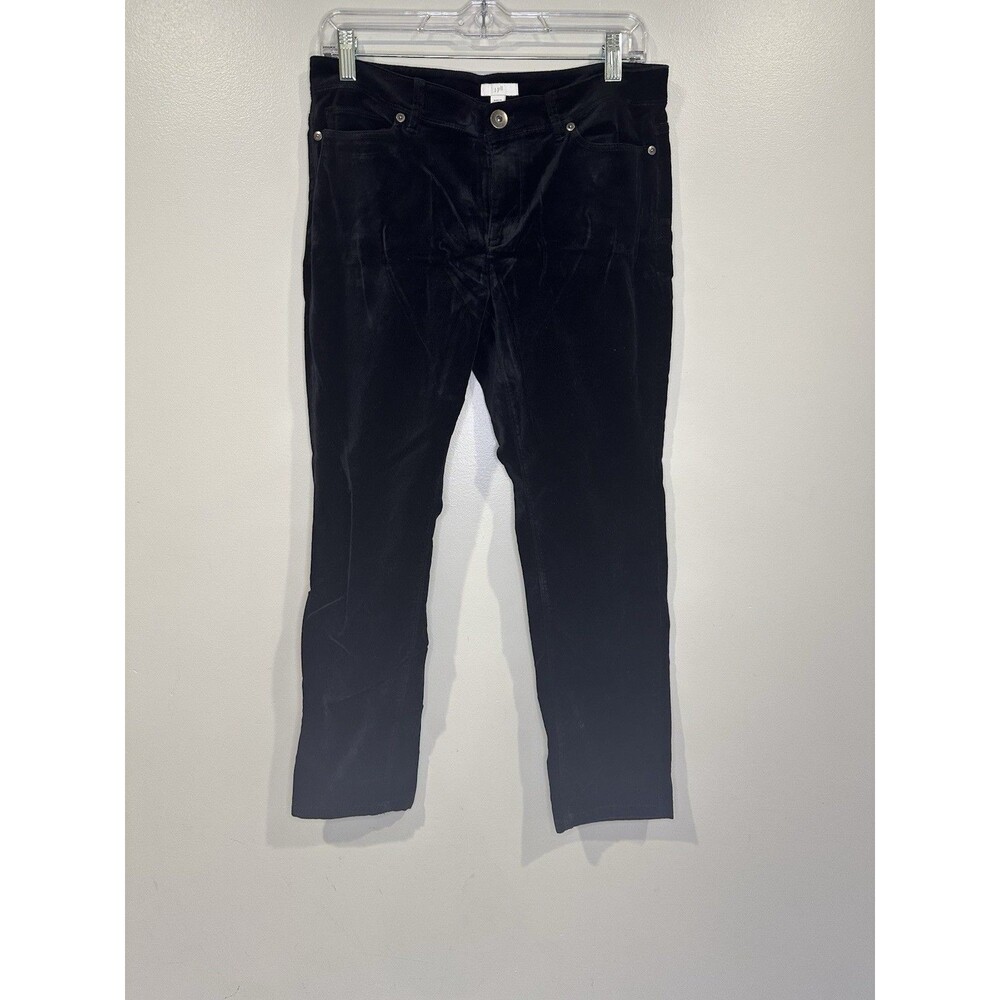 J Jill Corduroy‎ Pants Women's 10P Black Straight Leg Casual whimsigoth preppy